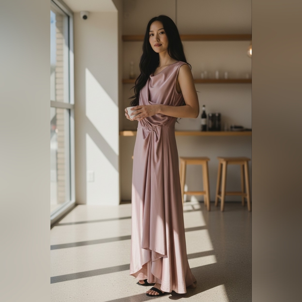 SHEIN Elegant Pink Maxi Dress